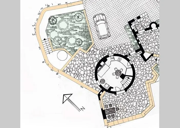 Old Windmill In Village *